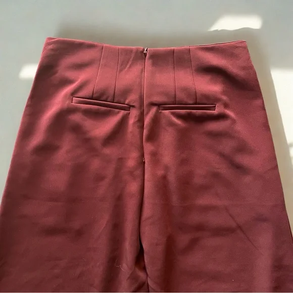 Wide-Leg Pants Elegant Burgundy - Picture 5 of 6